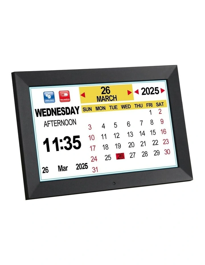 10-inch Digital Day Clock in Black image 1