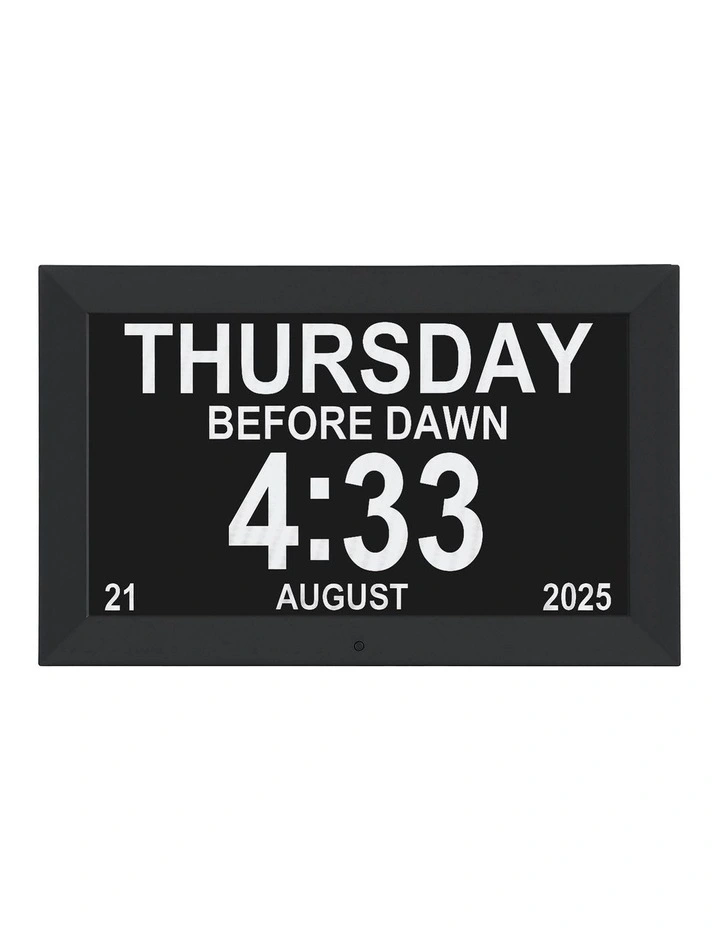 10-inch Digital Day Clock in Black image 2