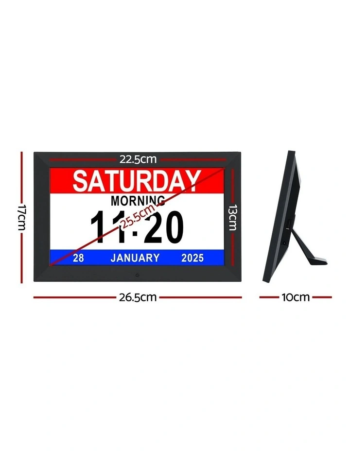 10-inch Digital Day Clock in Black image 4