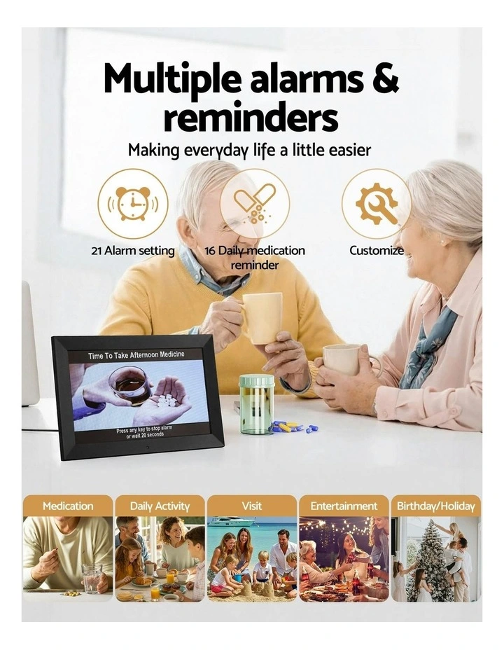 10-inch Digital Day Clock in Black image 5