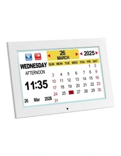10-inch Digital Day Clock in White