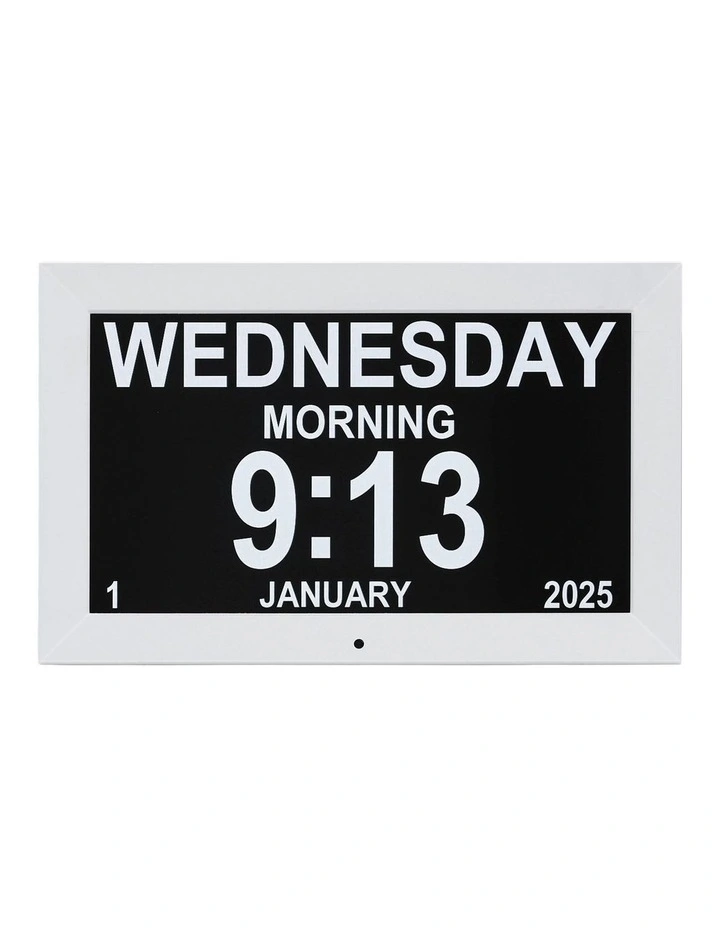 10-inch Digital Day Clock in White image 2