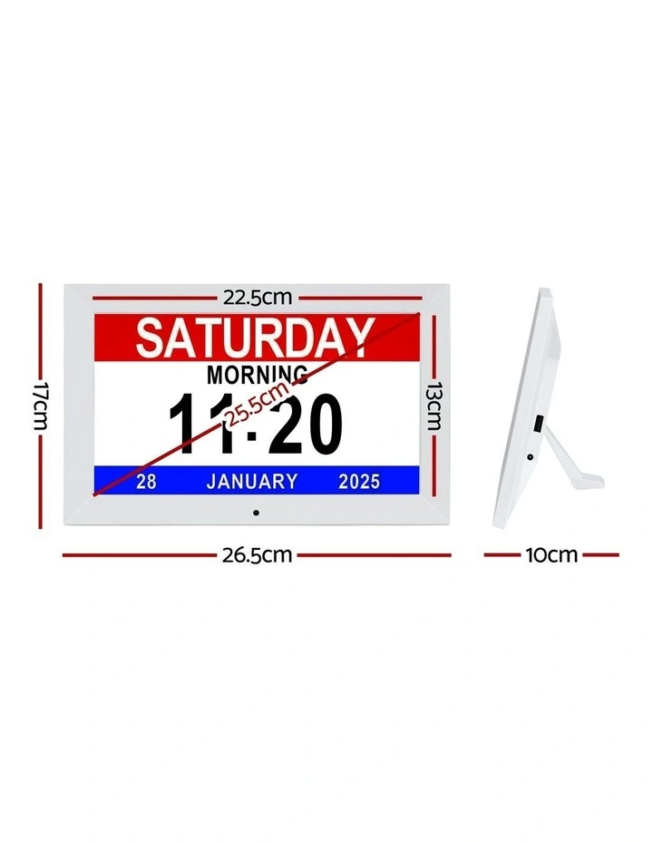 10-inch Digital Day Clock in White image 4