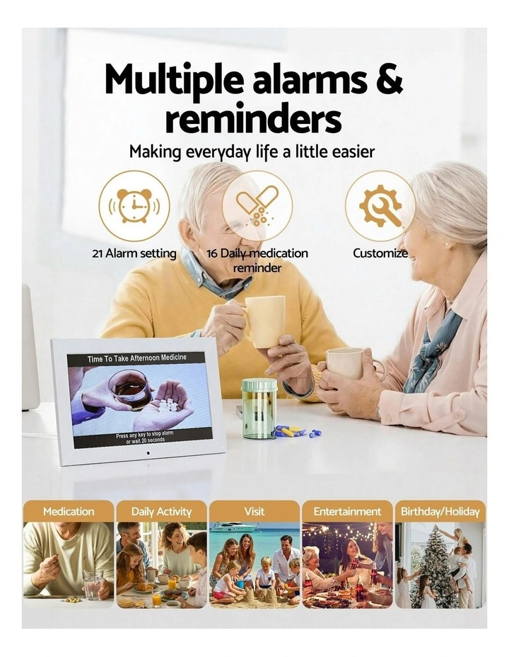 10-inch Digital Day Clock in White image 5