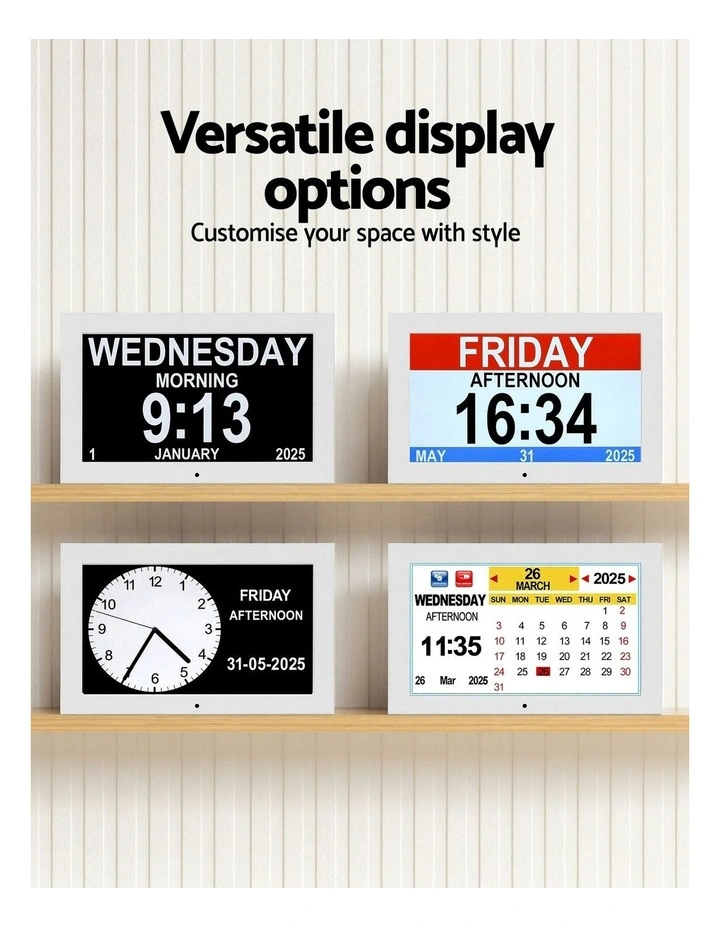 10-inch Digital Day Clock in White image 6