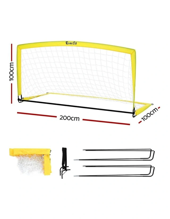 Portable Goal Net Rebounder Sports Training Football Soccer Net 2m in Yellow image 4