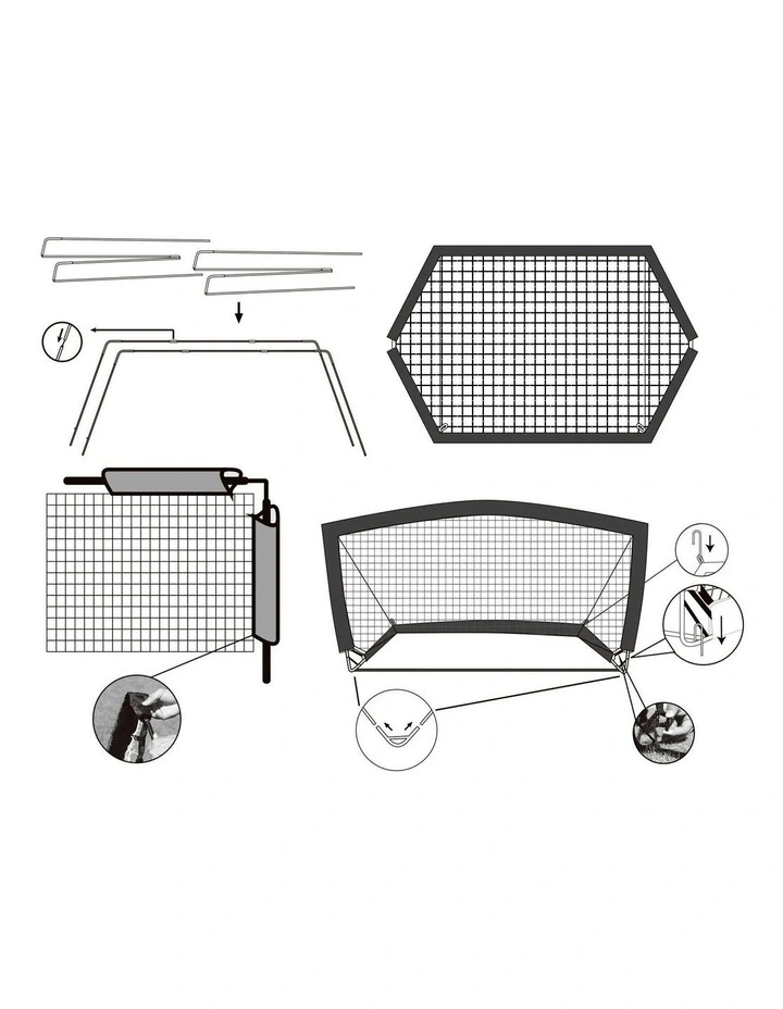 Portable Goal Net Rebounder Sports Training Football Soccer Net 2m in Yellow image 7