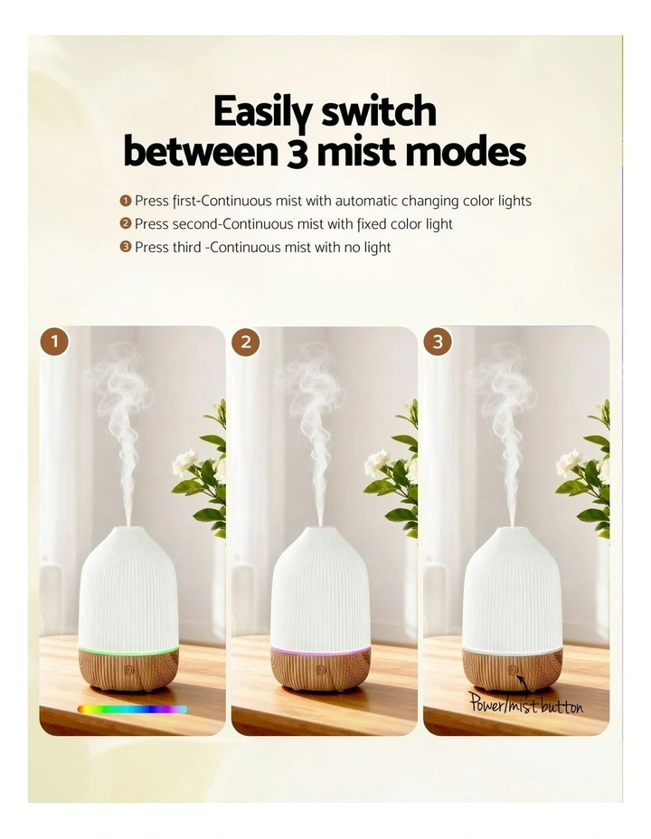 LED Lights Ultrasonic Aroma Diffuser 100ml image 5