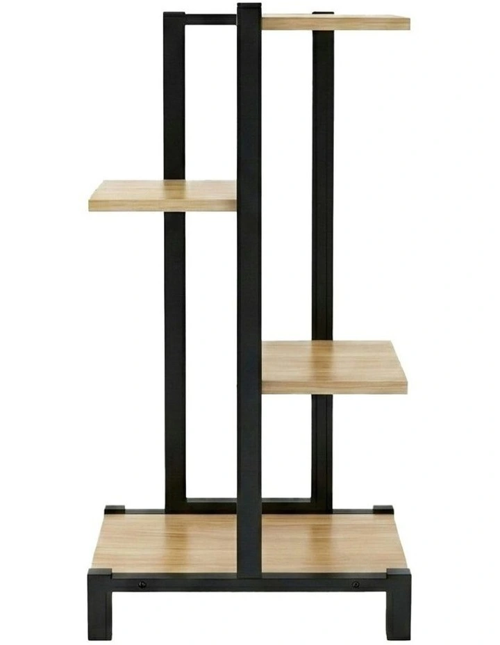 Metal Flower Pots Shelf Plant Stand 4 Tiers in Black image 2