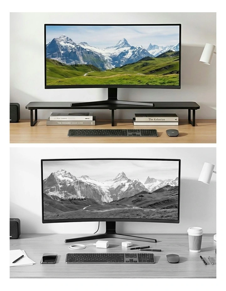 Riser Large Organiser Dual Monitor Stand 100cm in Black image 6