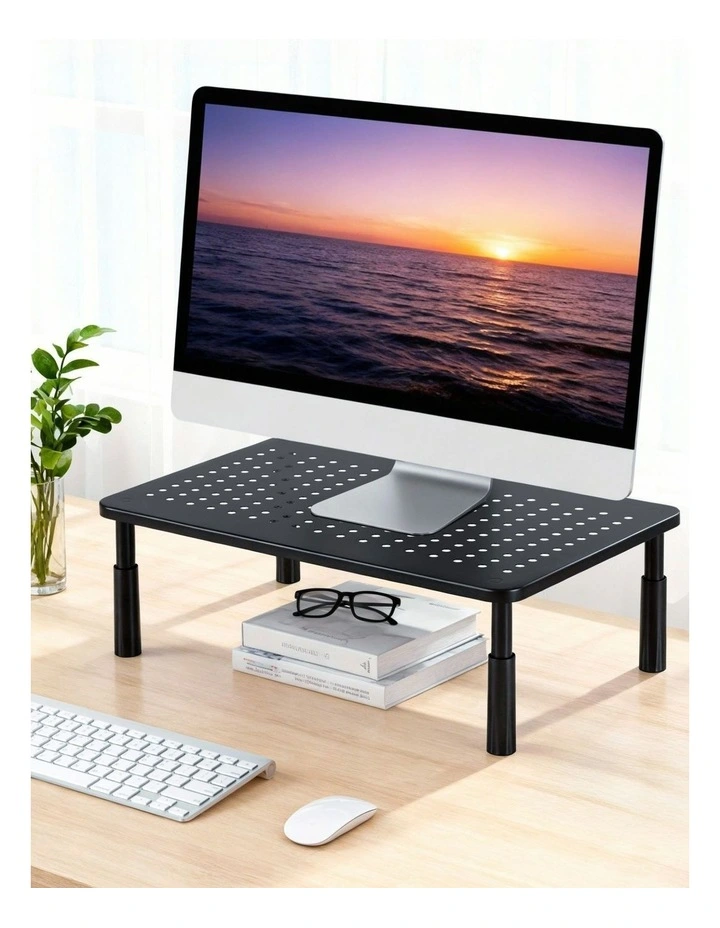 3 Height Adjustable Monitor Stand in Black image 3
