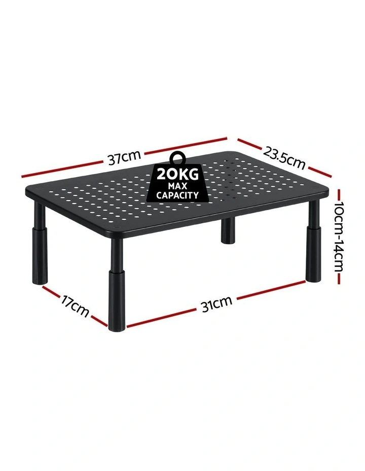 3 Height Adjustable Monitor Stand in Black image 4