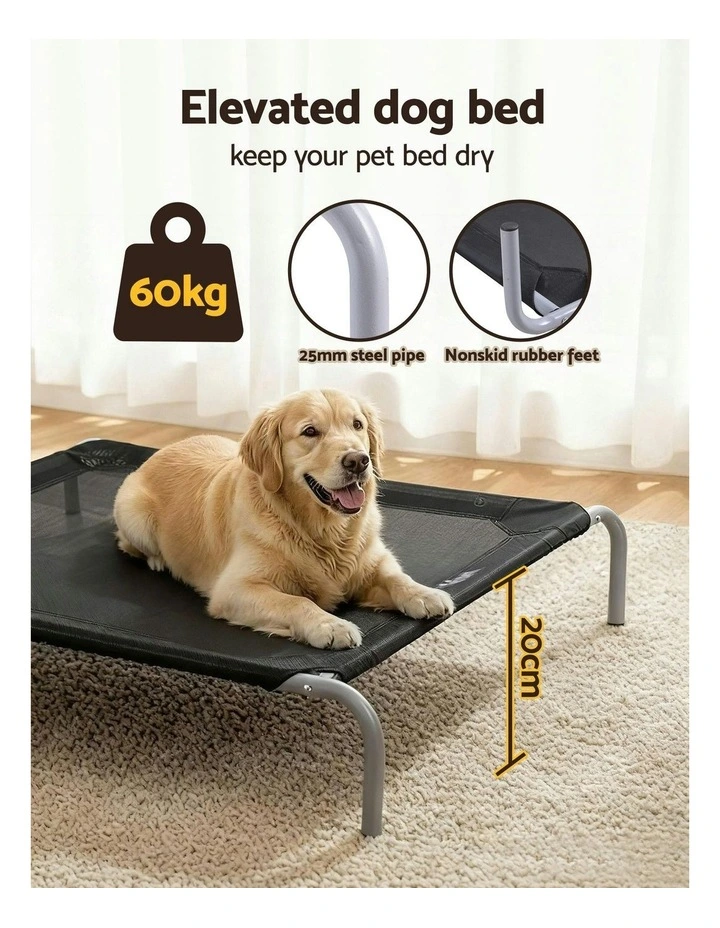 Heavy Duty Pet Bed Large 90x137cm in Black image 6