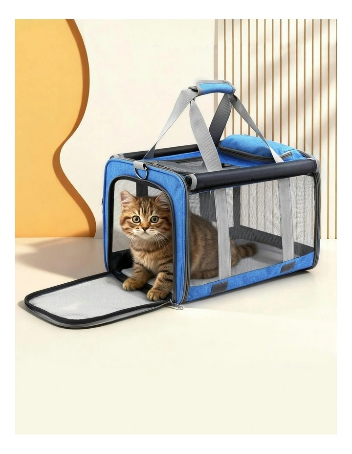 Premium Pet Carrier Backpack in Blue image 3
