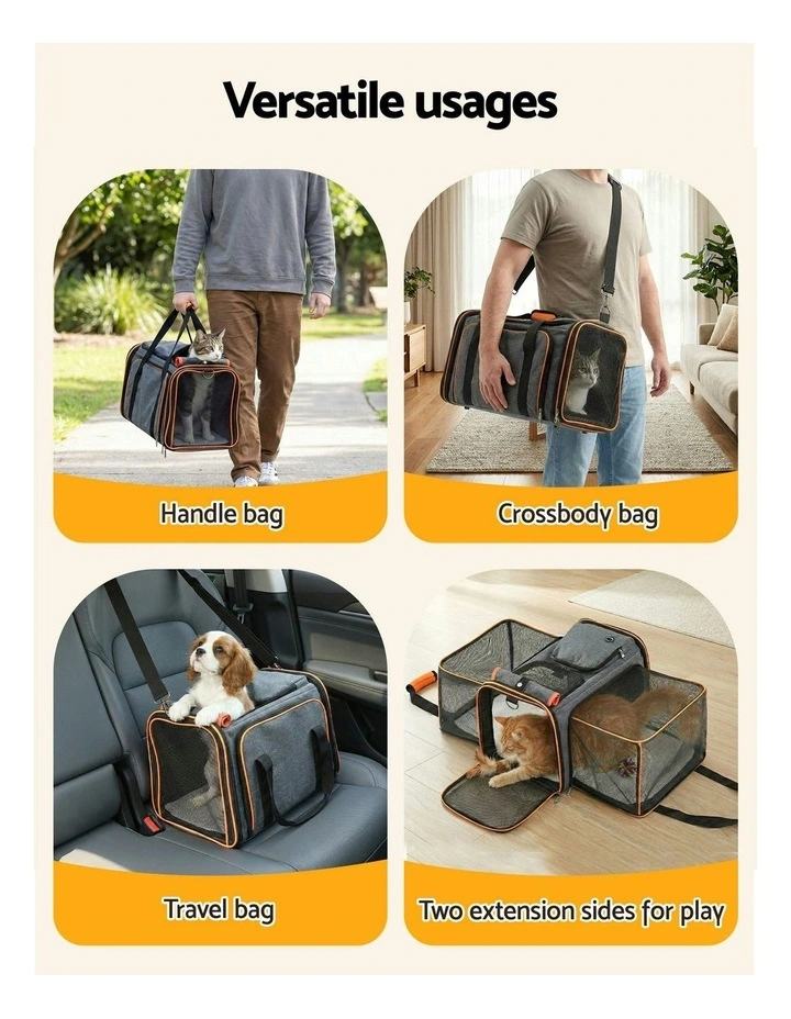 Premium Pet Travel Bag in Grey image 6