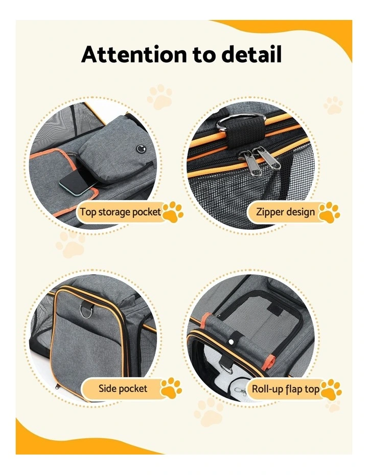 Premium Pet Travel Bag in Grey image 7