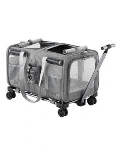 Premium Pet Trolley Carrier in Grey