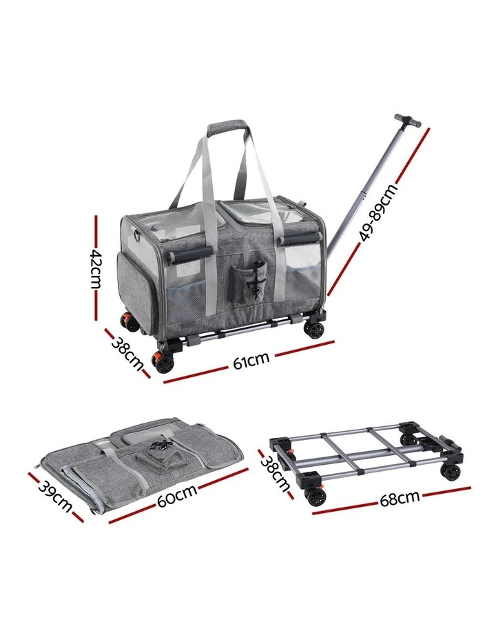 Premium Pet Trolley Carrier in Grey image 4