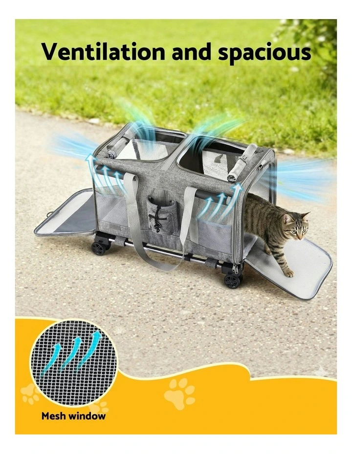 Premium Pet Trolley Carrier in Grey image 5