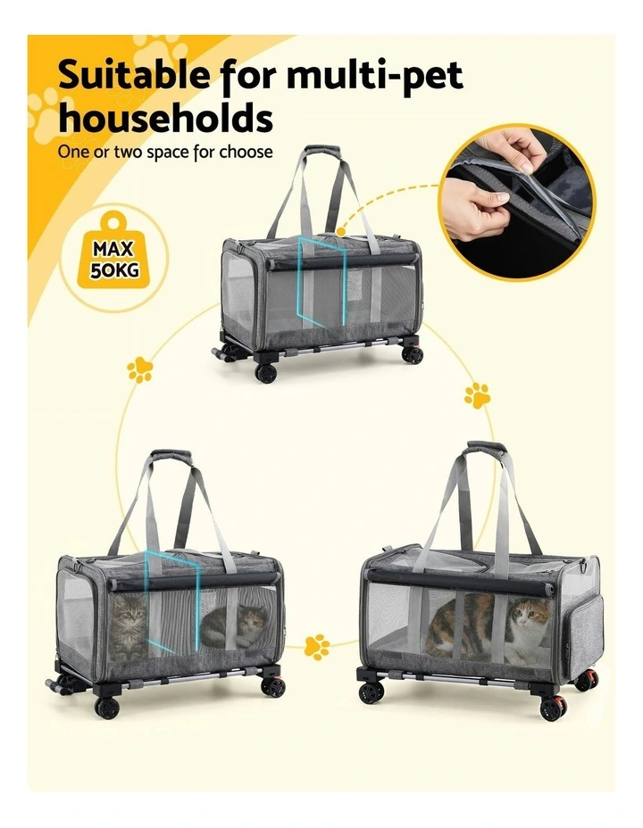 Premium Pet Trolley Carrier in Grey image 6