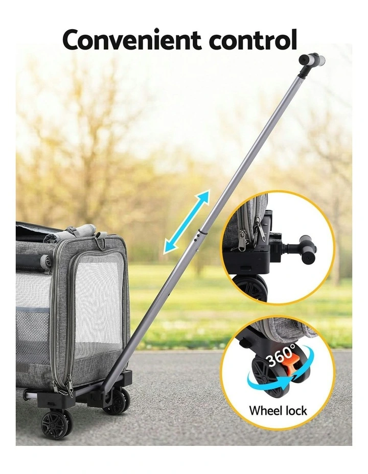 Premium Pet Trolley Carrier in Grey image 7