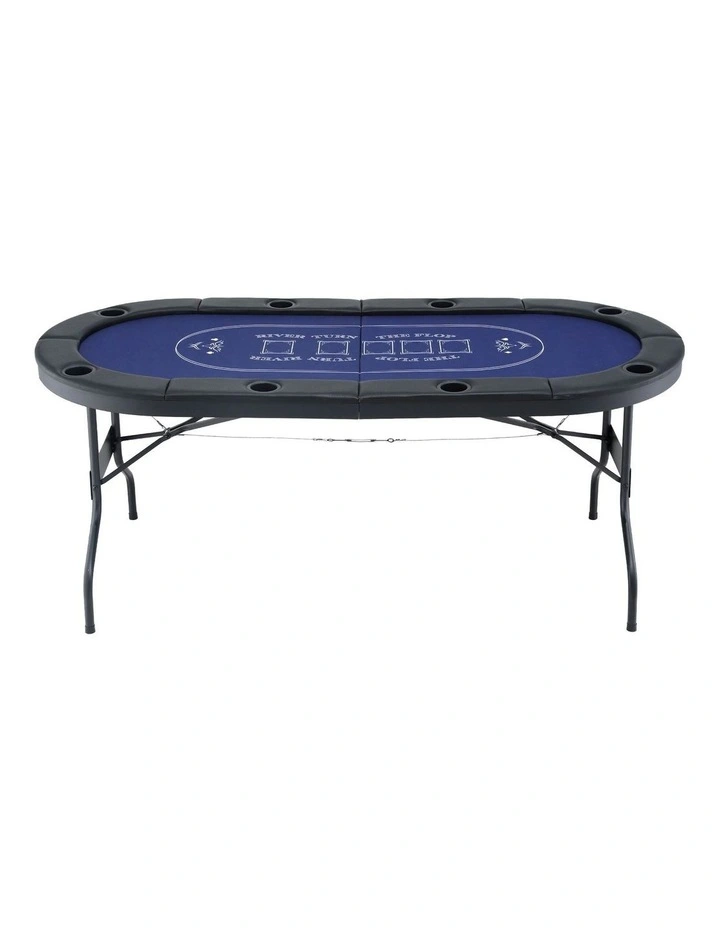 Top Folding Poker Table 8 Player 183cm in Blue image 2