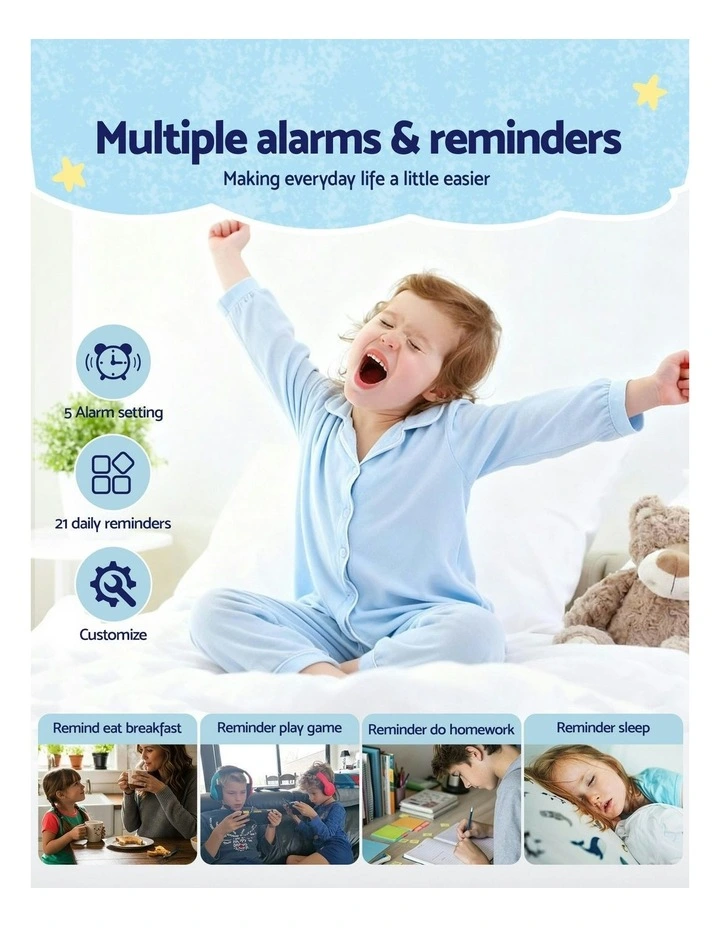 LCD Sleep Trainer Clocks 7 Inch in Blue image 5