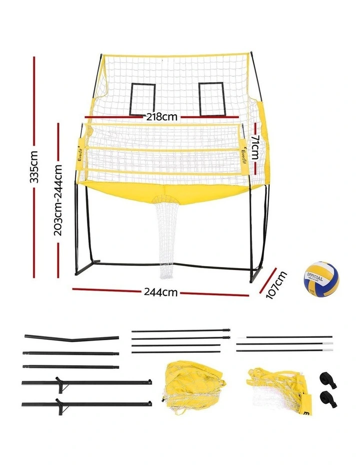 Free-standing Adjustable Height Portable Volleyball Net 8ft in Multi image 4