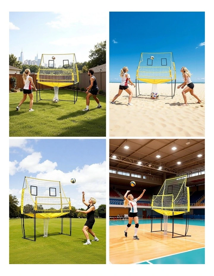Free-standing Adjustable Height Portable Volleyball Net 8ft in Multi image 6