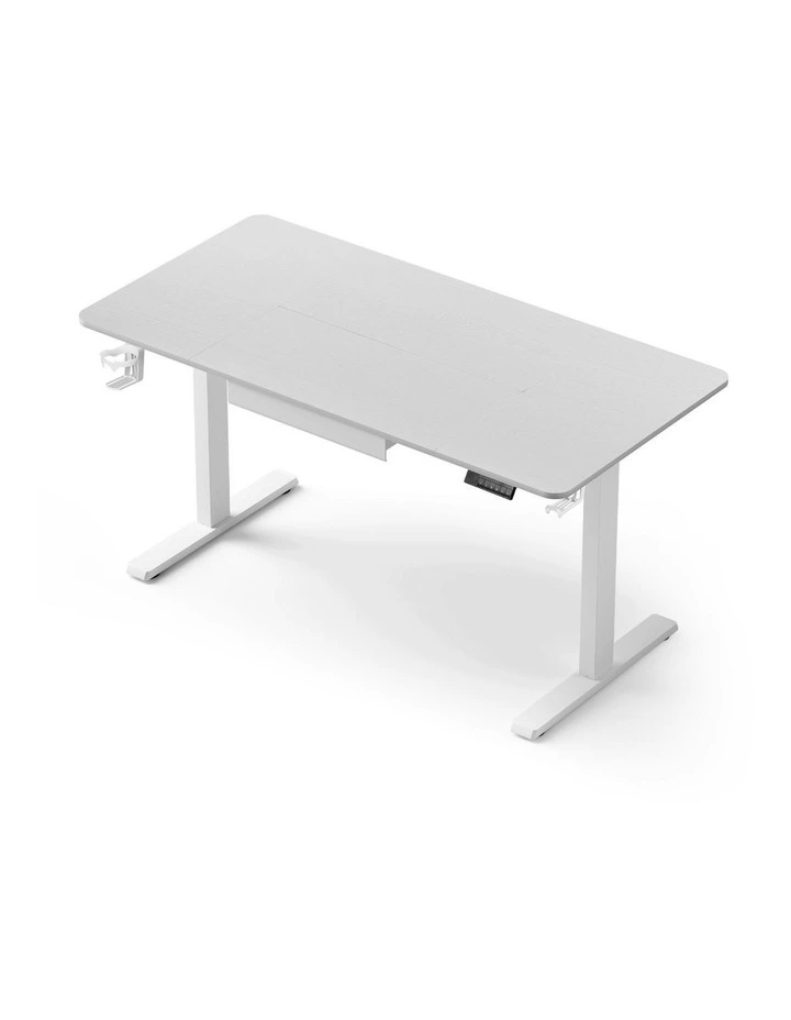 Adjustable Height Electric Standing Desk 140cm in White image 1