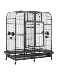 Extra Large Aviary Castor Wheel Removable Divider Parrot Cage 185cm in Black