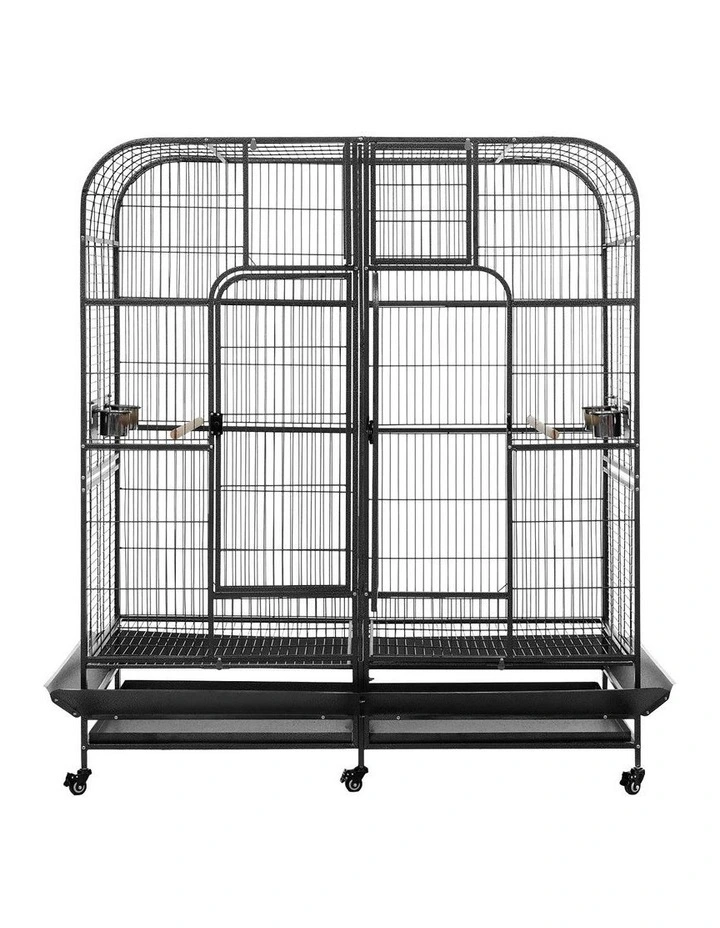 Extra Large Aviary Castor Wheel Removable Divider Parrot Cage 185cm in Black image 2