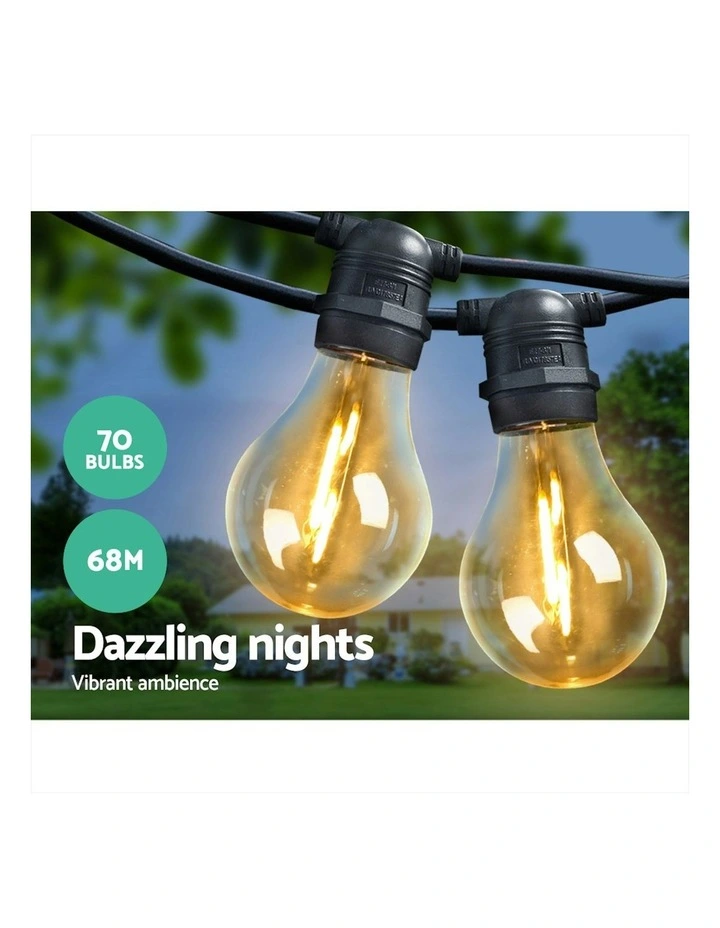 Jingle Jollys Festoon String Lights LED 68m in Black image 5