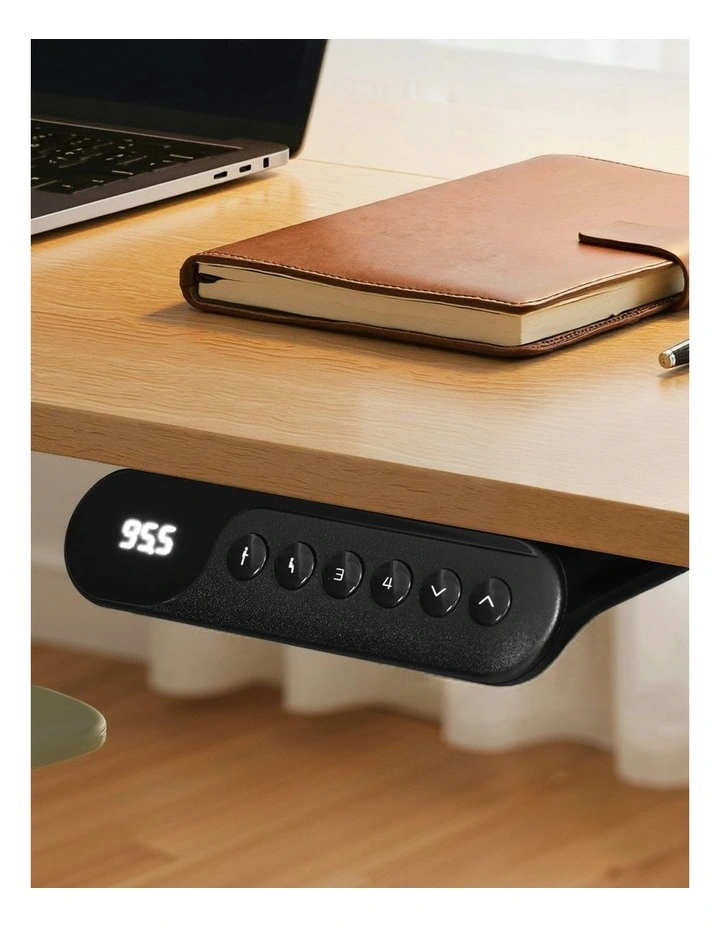 L-Shape Electric Standing Desk Sit Stand Up Height Adjustable Motorised in Brown image 5