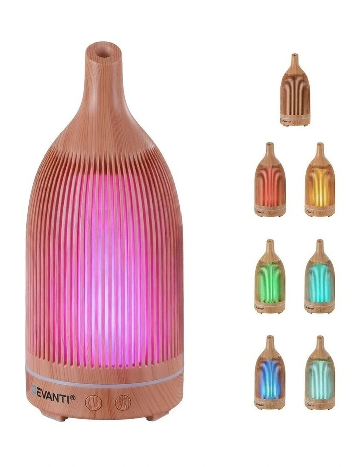 LED Lights Iron Humidifier Forest Ultrasonic Aroma Diffuser Aromatherapy 200ml in Light Wood Grain image 1