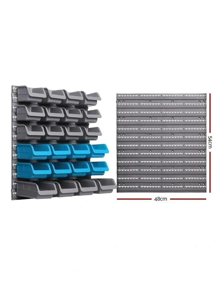 Wall-Mounted Storage Bin 88 Parts in Multi image 2