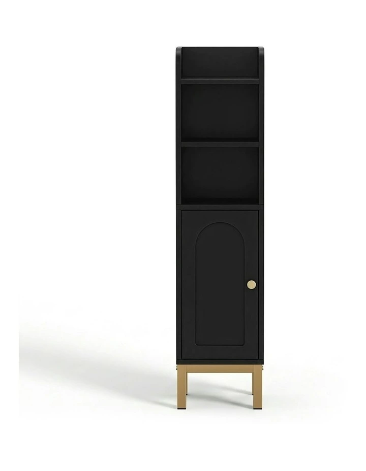 Floor Organizer Toilet Corner Adjustable Bathroom Storage Cabinet in Black image 2