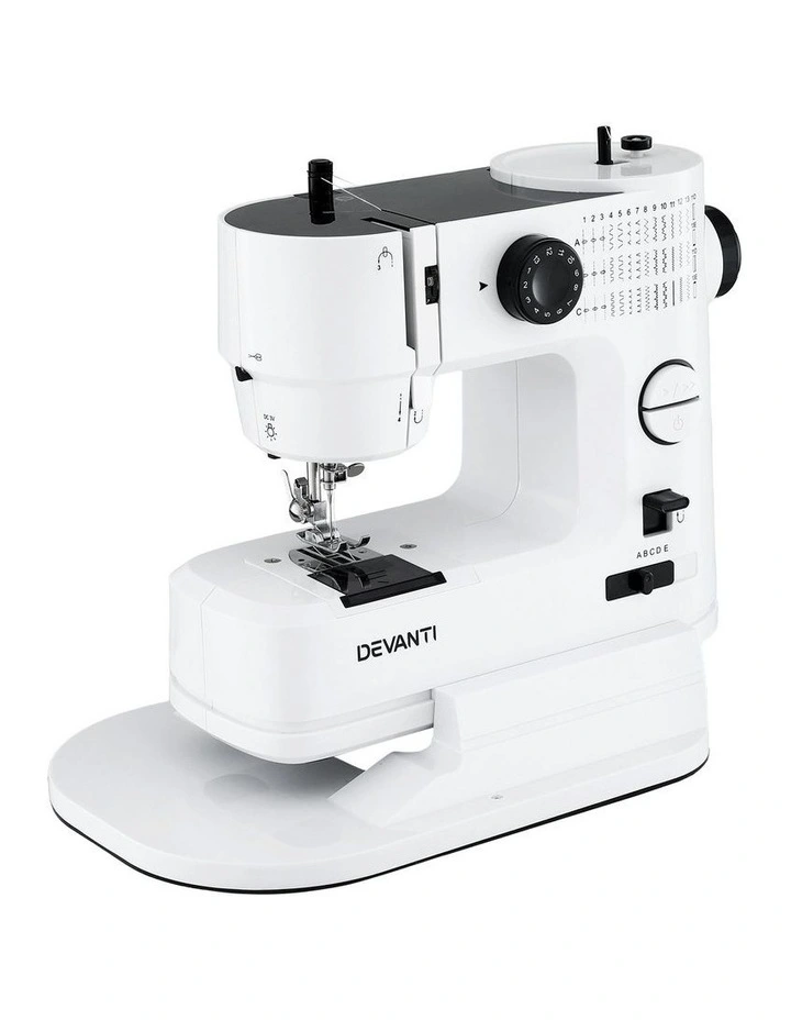 Portable Sewing Machine Kit Mini Sewing Machine 39 Stitches in White Black image 2