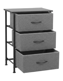 Dresser Tallboy Drawers Storage Chest of 3 in Grey