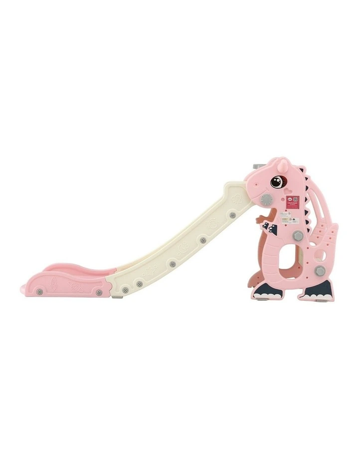 Outdoor Playground Toy Dragon Slide Set Basketball Hoop 125cm in Pink image 2