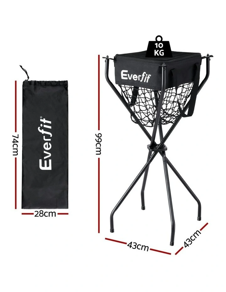 Portable Ball Cart Foldable Pickleball Tennis Baseball Softball in Black image 4