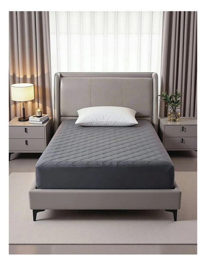 Microfiber Fit Single Water-Resistant Mattress Protector 35cm 360 in Grey image 3