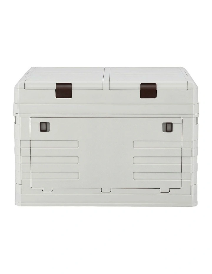 Foldable Camping Collapsible Bins Organizer Outdoor Storage Box 80L in Beige image 2