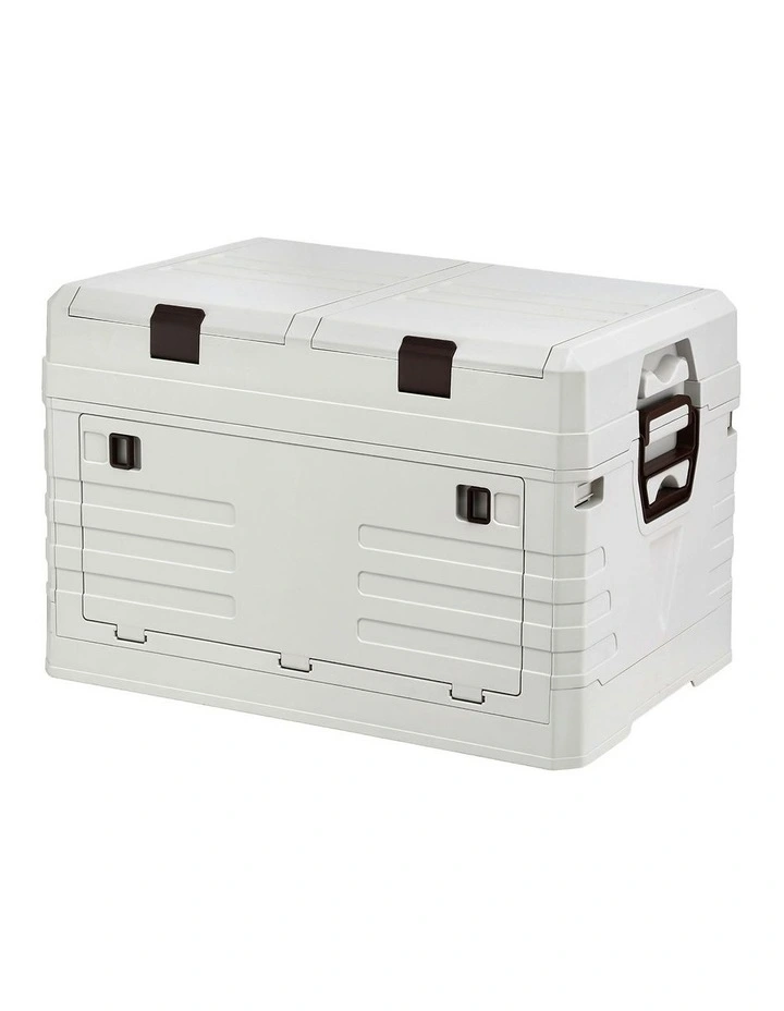 Foldable Camping Collapsible Bins Organizer Outdoor Storage Box 40L in Beige image 1