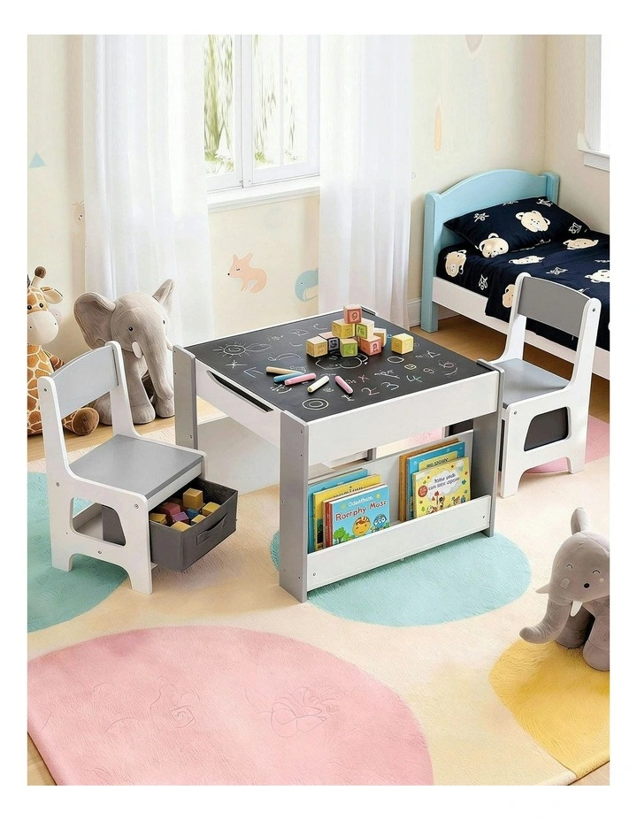 4-in-1 Table And Chairs Set in Grey image 3