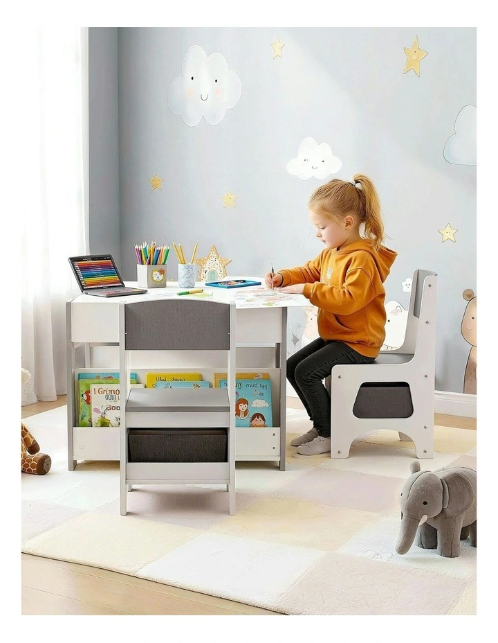 4-in-1 Table And Chairs Set in Grey image 5