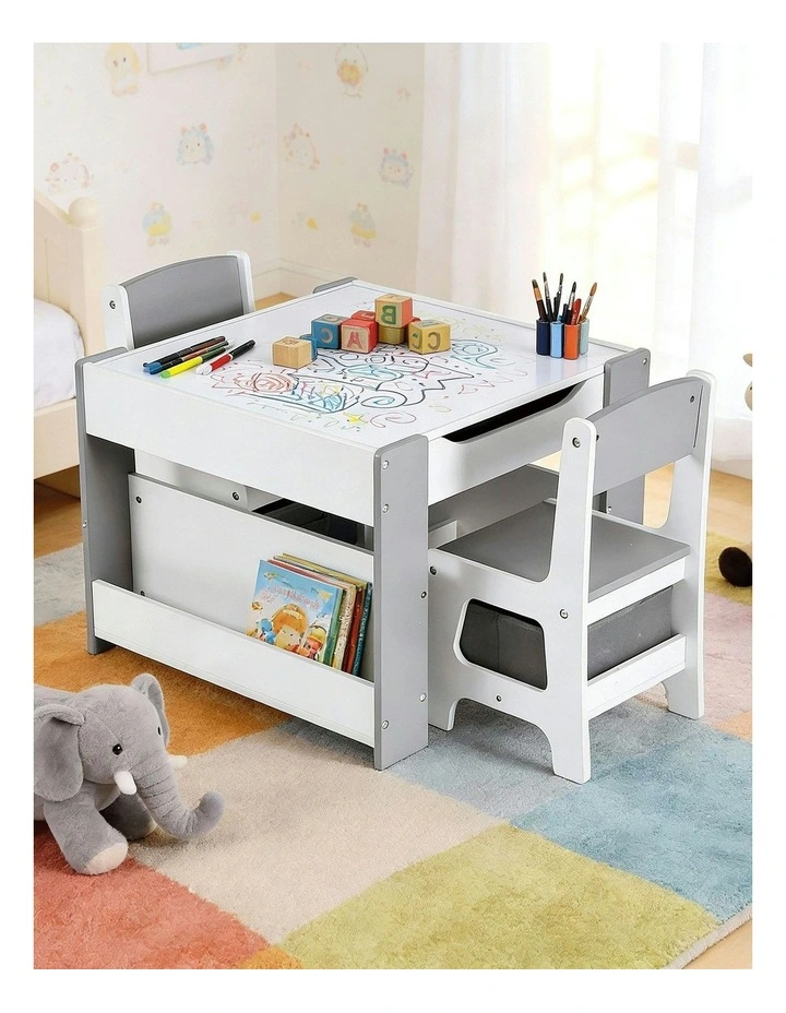 4-in-1 Table And Chairs Set in Grey image 6