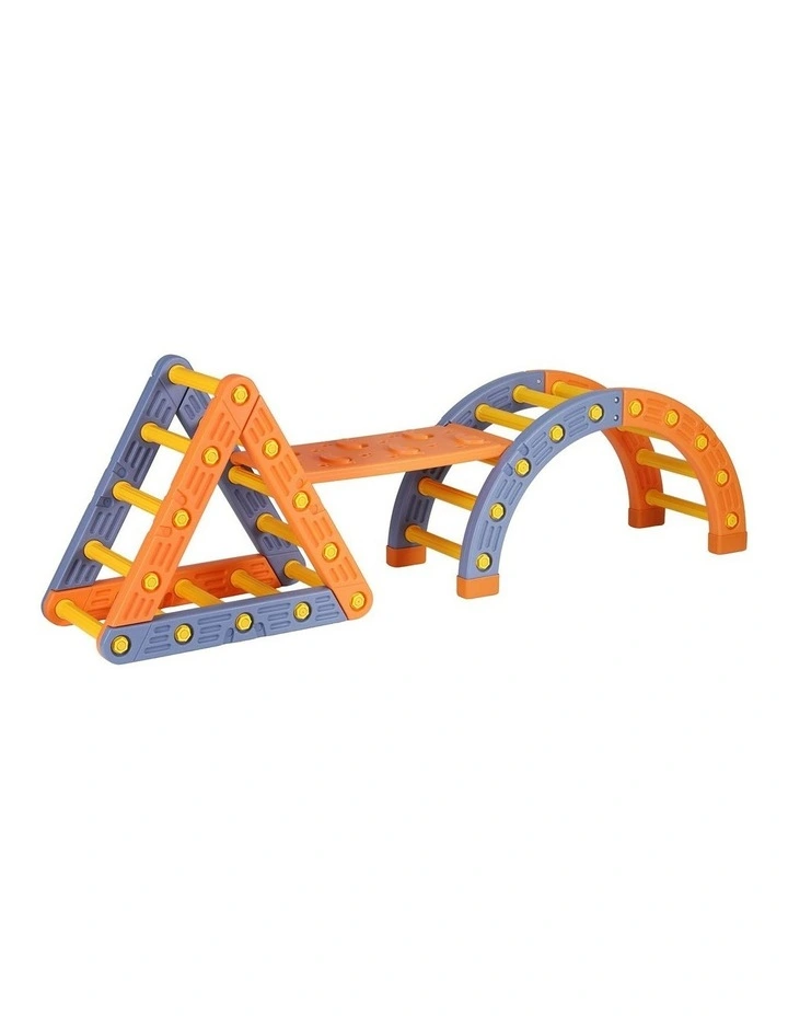 Climbing Frame Set With Slide Indoor Outdoor Toddler Toys Pikler Triangle Climber With Arch image 2