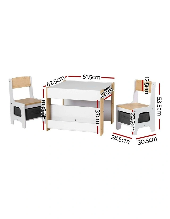 4-in-1 Table And Chairs Set in Natural image 4