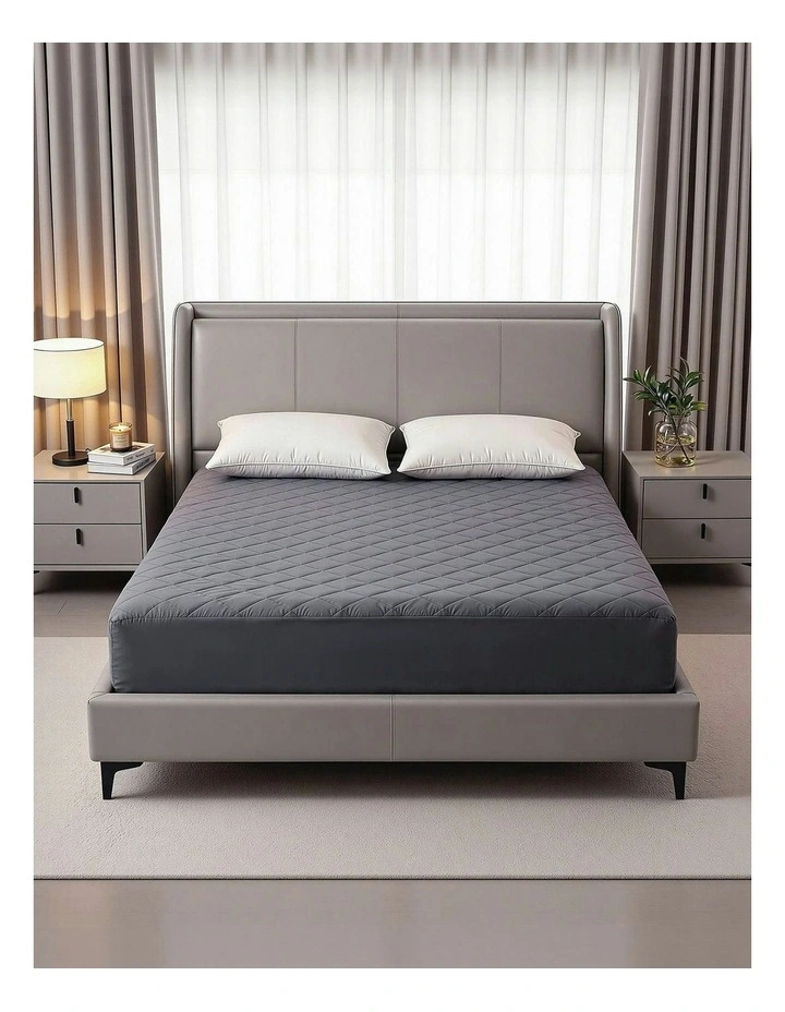 Water-Resistant Mattress Protector Microfiber 360 Fit King in Grey image 3